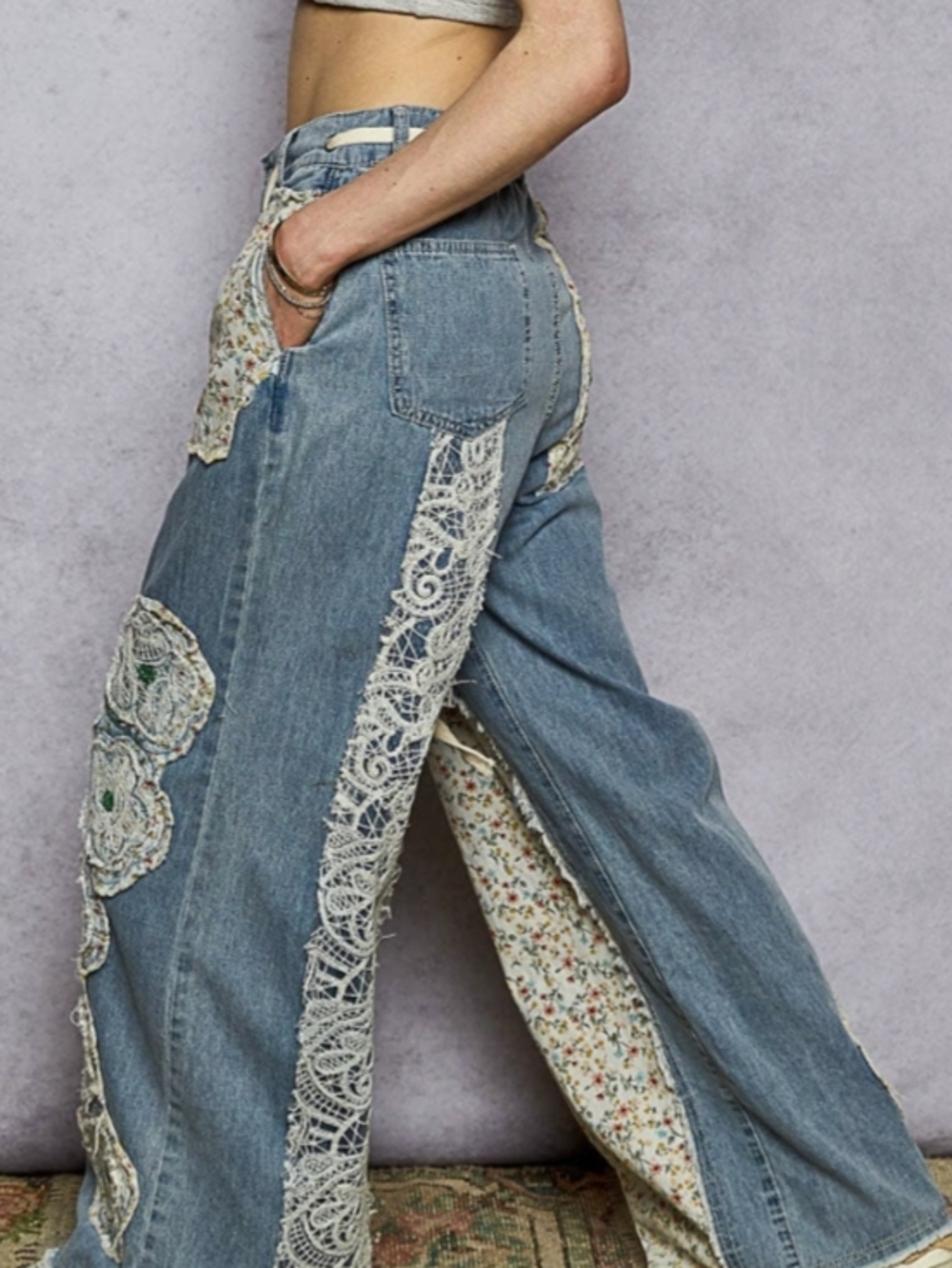 POL Patchwork Denim Jeans - Picture 2 of 4